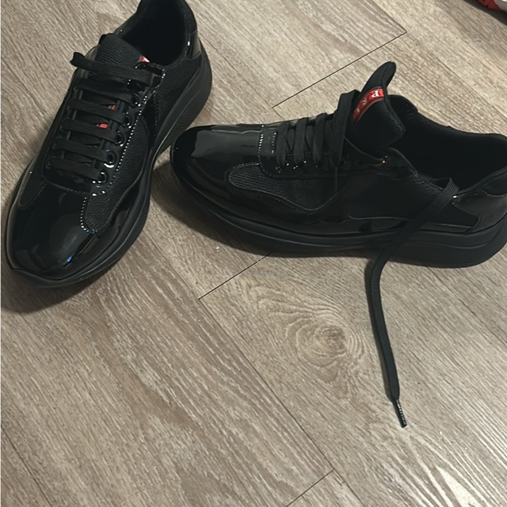 Prada Black Platform Sneakers with Chunky Sole
